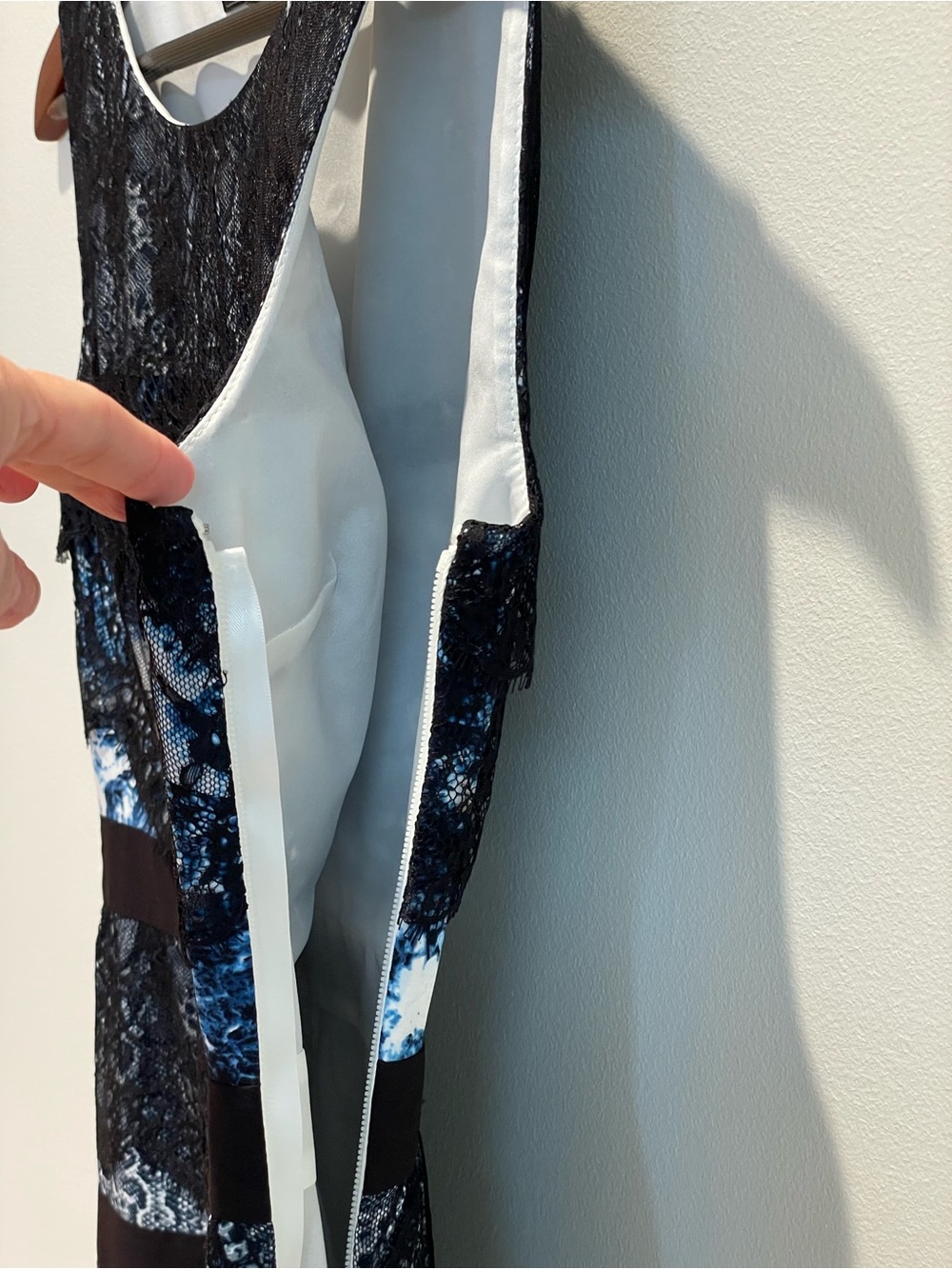Mossimo Supply Co. Blue Black Lace-Print Sleeveless Sheath Dress - Picture 4 of 5